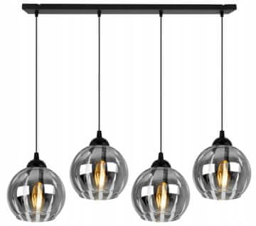 Viseća lampa elegantna, krom, stakleni klon, kugla