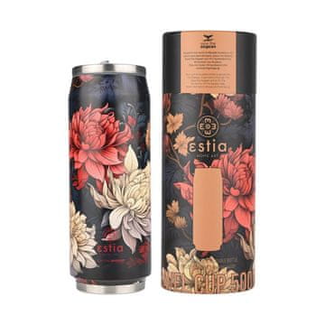 Cvjetna termošalica sa slamčicom 500 ml Midnight Blossom
