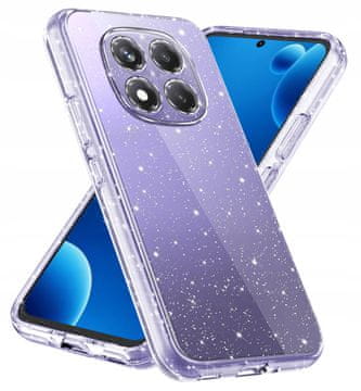 Silikonska maskica za Redmi Note 14 Pro 5G sa sjajnom pozadinom i svjetlucavim efektom + staklo