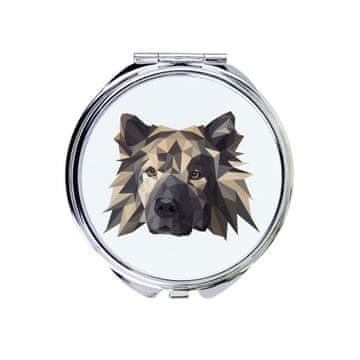 Eurasier, euroazijski - ogledalo s fotografijom i geometrijskim natpisom tvrtke