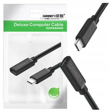Ugreen Produljni kabel usb-c 3.1 ugreen ed008, 4k, 60w, 0,5 m, crni