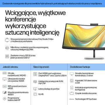 HP 534pm 34" WQHD USB-C konferencijski monitor