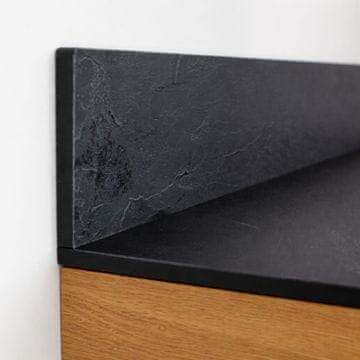 HPL kupaonska radna ploča za ormarić 100 cm 100,5 x 35,5 cm Crna s panelom 12 cm