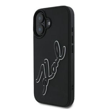 Karl Lagerfeld 3D gumena Signature maskica za iPhone 16 crna