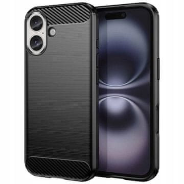 Futrola za iPhone 17 od karbona, stražnja maska, crna + staklo