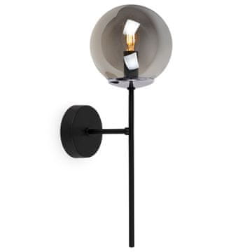 Lampa zidna Siena crno-kromirana, 1 žarulja, grafiti sjenila E14