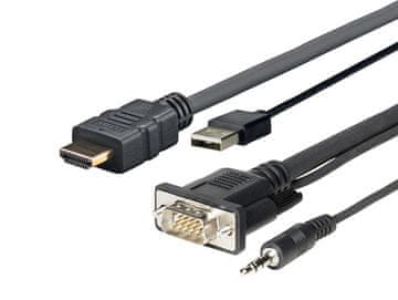 Vivolink PROHDMI VGA1 adapter HDMI+VGA+USB+3,5 mm 1 m crni