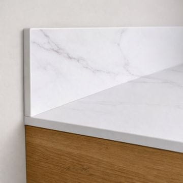 HPL kupaonska radna ploča za ormarić 100 cm 100,5 x 46 cm Calacatta s pločom 12 cm