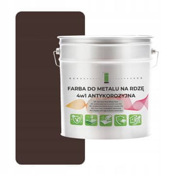 EE Metalna boja za hrđu 4 u 1 čokoladna RAL8017 pocinčani čelik 2,5L mat