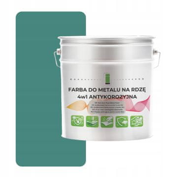 EE Metalna boja za hrđu 4 u 1 tirkizna RAL6033 pocinčani čelik 2,5L saten