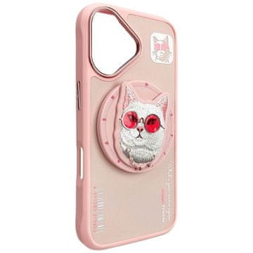 M&M Maska za iPhone 16 - slatka mačka s naočalama, zaštita, moderan uzorak