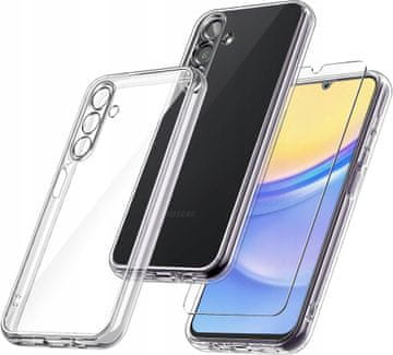 Tanka maskica za Samsung Galaxy A25 5G prozirna maskica bezbojna stražnja strana + staklo