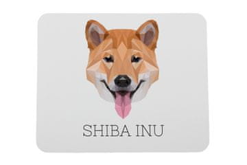 Shiba Inu - geometrijska podloga za miša s fotografijom i natpisom
