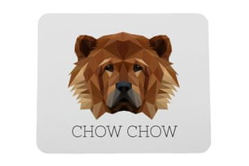 Chow Chow - geometrijska podloga za miša s fotografijom i natpisom