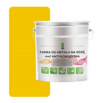 EE Metalna boja za hrđu 4 u 1 žuta RAL1003 pocinčani čelik 5L polumat
