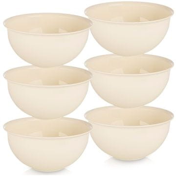 Orion Miseczki plastikowe kremowe SANDY 13 cm, 500 ml 6 szt.