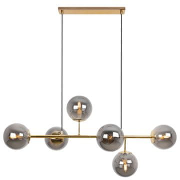 Lampa stropna SIENA zlatna 6-kraka s grafitnim sjenilima E14 duljina krakova