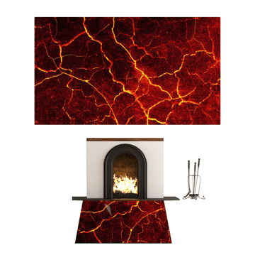 STAKLO ZA KAMIN KALJENO STAKLO DIMENZIJE PODNOŽJA 90x52cm LAVA GRAFIKA