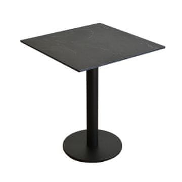 Stol za balkon i vrt vodootporni HPL 12mm 65x65cm crna okrugla noga