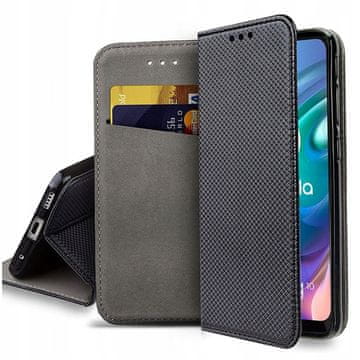 Futrola za Motorola Moto G5S s pametnim magnetnim zatvaranjem, crna + staklo