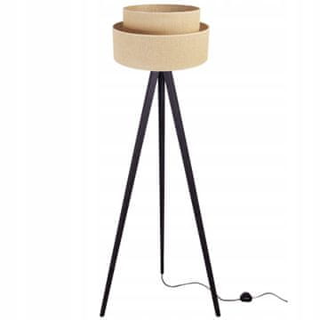 Podna lampa na trinogi od drva s abažurom, boja tort,