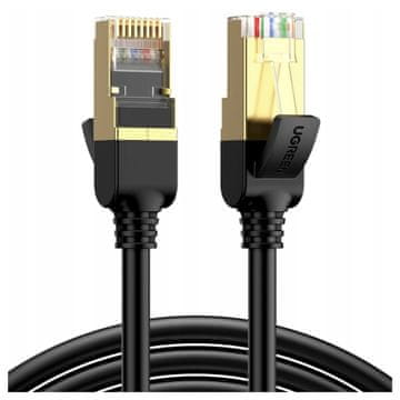 Ugreen Okrugli mrežni kabel ugreen nw107 ethernet rj45, cat.7, stp, 5m (crni)