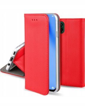 Futrola za Huawei P40 lite s pametnim magnetnim zatvaranjem, crvena + staklo