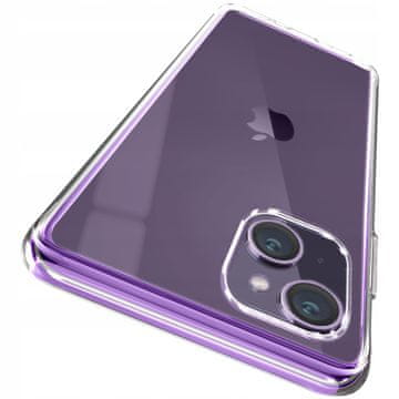 Silikonska futrola za Apple iPhone 14 Plus, prozirna, bezbojna + staklo