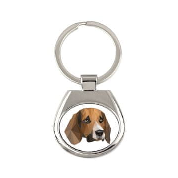 Beagle - geometrijski privjesak za ključeve s fotografijom i natpisom