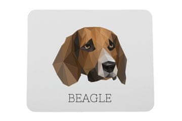 Beagle - geometrijska podloga za miša s fotografijom i natpisom
