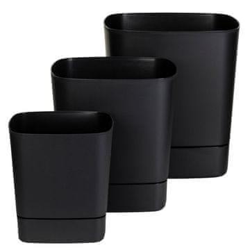 Set donica s posudom CUBI reciklirano crne, 3 kom