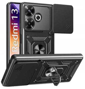 Futrola za Xiaomi Redmi 13 4G / 13 5G oklopna klizna futrola s prstenom + staklo