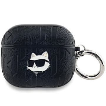 Karl Lagerfeld Crna futrola za AirPods 3 s monogramom i Choupette glavom Karla Lagerfelda