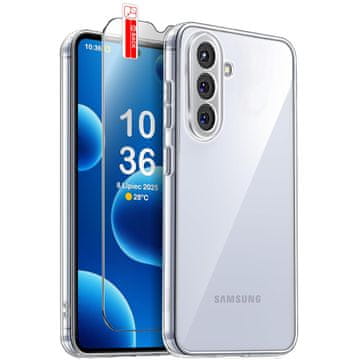 Tanka maskica za Samsung Galaxy S25 prozirna maskica, prozirna stražnja strana + staklo