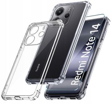 Futrola za Xiaomi Redmi note 14 5G Anti Shock stražnja strana bezbojna futrola + staklo