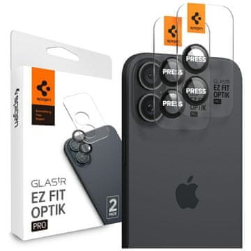 Spigen Staklo za kameru za iPhone 17/16/16 Plus Optik Pro - 2 kom, EZ Fit