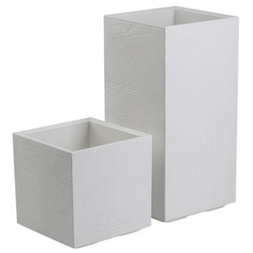 Set donica na kotačićima Betonique stupac daska krem 2 kom