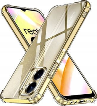 Bezbojna prozirna oklopljena anti-udarna maska za Realme C33 + staklo