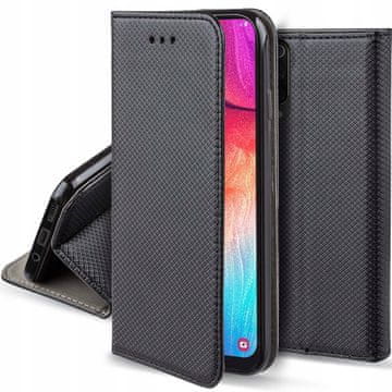 Maska s preklopom za Huawei P40 PRO pametnu knjigu s magnetom, crna + staklo