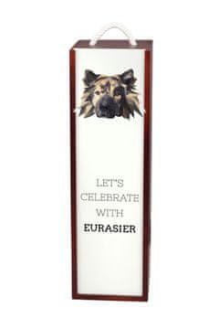 Eurasier, euroazijski - geometrijska kutija za vino s fotografijom i natpisom a
