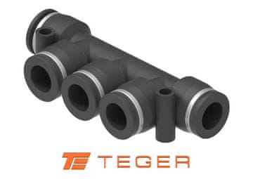 EG Tekalan višesegmentni pneumatski razdjelnik s utikačem 5x 6 mm, cijena za 1 kom.