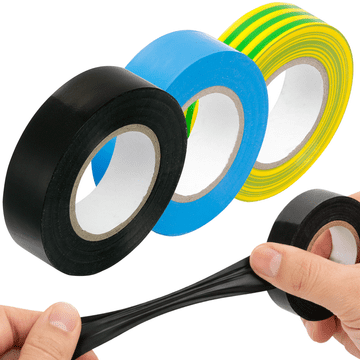 Set od 10 m izolacijskih traka 19 mm (pakiranje od 3), crne plave žute zelene