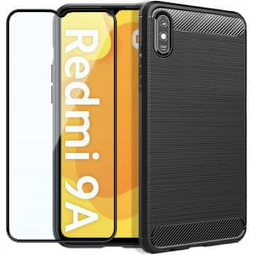Futrola ZA Xiaomi Redmi 9A /9AT / 9i oklopna karbonska futrola crna + staklo
