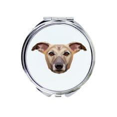 Whippet, engleski hrt - ogledalo s fotografijom i geometrijskim natpisom