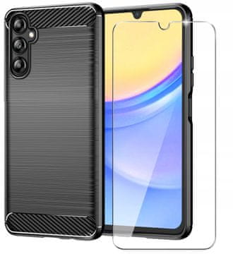 Futrola za Samsung Galaxy A15 4G/A15 5G od oklopnog karbonskog materijala + staklo