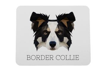 Border Collie - geometrijska podloga za miša s fotografijom i natpisom