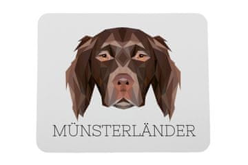 Münsterländer - geometrijska podloga za miša s fotografijom i natpisom