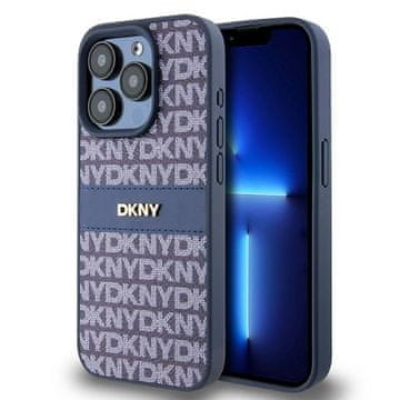 DKNY Plava kožna futrola s mono prugastim logom za iPhone 15 Pro od -a