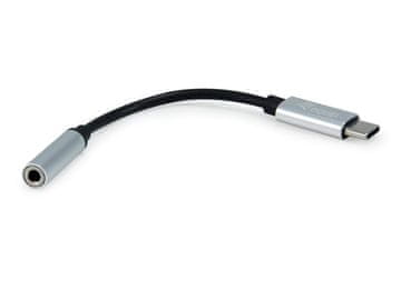 Equip 133474 Telefonski kabel Crni, Srebrni 0,15 m USB-C 3,5 mm