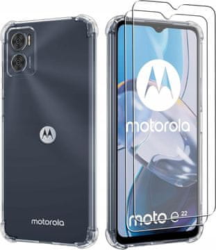 Futrola za Motorola Moto E22 E22i, anti-udarna stražnja maska + 9H staklo